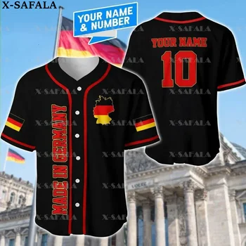 Pasirinktinis Pavadinimas Meilės GERMANY Šalis vokiečių 3D Atspausdintas Beisbolo Jersey Vasaros Marškinėliai vyriški Viršūnes Tee Negabaritinių Streetwear-1