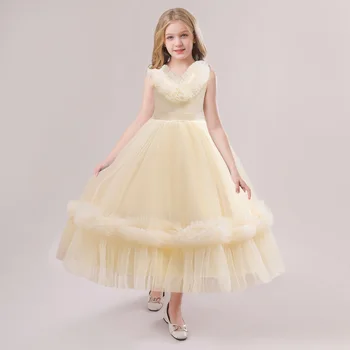MQATZ Vasaros Suknelė ilgomis Rankovėmis Kamuolys Suknelė Gėlių Mergaičių, Kūdikių Drabužiai Vaikams Princess Gimtadienio Prom Priimančiosios Vestuvių Bridesmaid