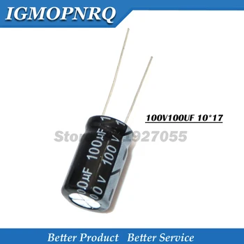 20PCS 100V100UF 10*17mm 100V 100UF 10*17 100v100 10x17 Aliuminio elektrolitinių kondensatorių naujas