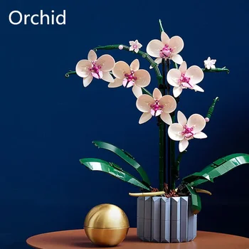 Orchidėja, Statyba Blokai SS 10311 Puokštė Drugelis Augalų Bonsai Suaugusiųjų Surinkti Žaislą Mergaitėms Dovanų Valentino Dieną