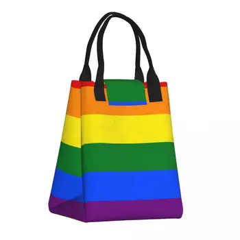Gėjų LGBT Vaivorykštės Vėliava, Šiluminė Izoliacija Pietūs Maišą Moterų LGBTQ Lesbiečių Nešiojamų Pietūs Nešti Iškylą Laikymo Maisto Bento Dėžutė