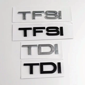 3d ABS Juoda TFSI Logotipas TDI Raides Automobilių Kamieno Logotipas Ženklelis Audi A3 A4 A5 A6 A7 A8 Q2 Q3 Q5 Q7 Q8 TFSI TDI Lipdukas Priedai
