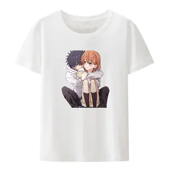 Anime JapaneseToaru Kagaku No Railgun Spausdinti Marškinėliai Lady Prarasti Y2k Kūrybos Camisetas Unisex Trumpas-sleev Patogus Humoro Viršūnės
