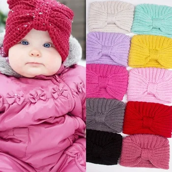 Rudenį ir Žiemą Naujas Saldainiai Spalvos Kūdikių Rišti Megzti Skrybėlę Vaikų Šiltas Kvėpuojantis Megzta kepurė Mergaitėms 