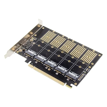 PCIE 5-Port M. 2 SSD Plėtros Kortelę ar Raktų B NGFF SSD Kompiuterio Plokštę Kietojo Disko Išplėtimo Plokštę
