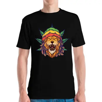 Rasta Liūtas Rastafarian Drei Reggae Kietas Dovana Rastafari Meilužis T-shirt