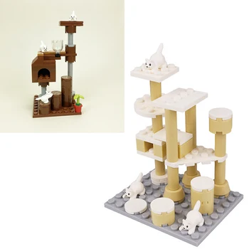 Miestas Pet Shop Katė Laipiojimo Rėmas SS Blokai Šeimos Gyvūnų Dalys, Plytos Žaislai Suderinamas Su LEGO