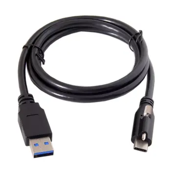 Cablecc USB-C USB 3.1 Tipas-C Fiksavimo Jungtį Standartas USB3.0 Duomenų Kabelis su Panel Mount Varžtas 1.2 m