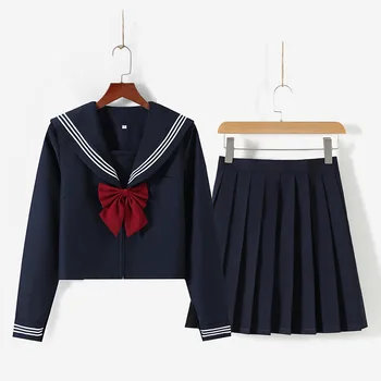 Mokyklines Uniformas Japonijos Klasės Karinio Jūrų Laivyno Jūreivis Juoda Jk Studentų Uniformų Drabužių Girl Anime Cosplay Sailor Jk Navy Kombinezonas