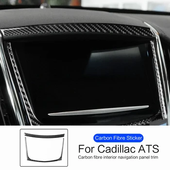 Automobilio Anglies Pluošto Interjero Navigacijos Skydelio Apdaila Lipdukas Pakeitimo Dekoracija Cadillac ATS 2013-2019 Sedanas Priedai