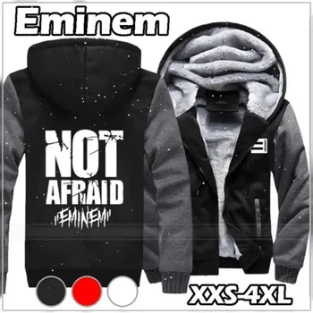 Eminem Hoodies NEBIJO Hip-Hop Palaidinukė Vyrų, Moterų Žiemos Tirštėti Super Šiltu Vilnos Gobtuvu, Užtrauktukas Cardigan Dangomis, Topai