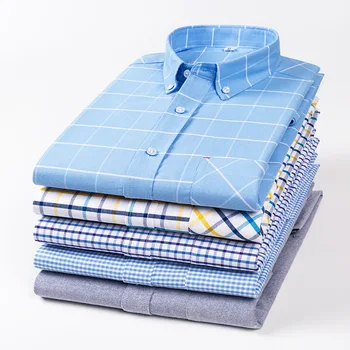 Nauji vyriški pavasarį ir rudenį Oksfordo ilgomis rankovėmis marškinėliai kieto spalvų medvilnės marškinėliai verslo atsitiktinis dryžuota skara vyrų striukė S-44
