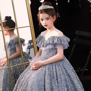 2023 Kūdikių Mergaitės Pianistų Konkurse Kostiumas Drabužių Mados Princesė Suknelės Vakare Gimtadienio Suknelės Vaikams A25