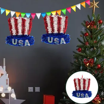 Kalėdų Vainikas su Šviesos Tėvynės Dekoracijos Nustatyti, liepos 4-osios Amerikos Vėliava Nepriklausomybės Dieną, Šalies Prekių Mans Rūstybės