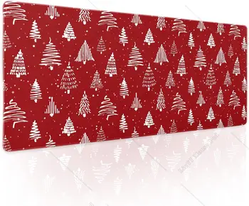 Raudona Kalėdų Eglutė Kalėdų Atostogų Žiemą Stalas Kilimėlis Non-Slip Gumos Pagrindo Siūlės Krašto Didelis XL Kilimėlis Nešiojamas 31.5 X 11,8 Colių