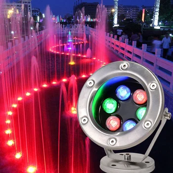 Nerūdijančio Plieno Fontanas Šviesos diodų (LED) Reguliuojamo Kampo IP68 AC 12V RGB Kelių Spalvų Keitimas Plaukimo Fontanas Akiratyje