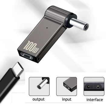 PD 100W Nešiojamas Maitinimo Įkroviklis Maitinimo Adapteris Jungties USB Tipas-C Moterų DC Male Jack Plug Konverteris 