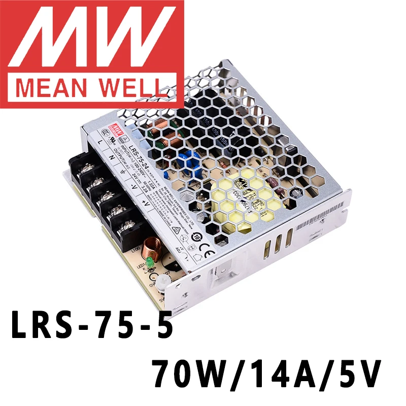 Tai Gerai, LRS-75-5 meanwell 5VDC/14A/70W Vieno Išėjimo impulsinis Maitinimo šaltinis internetinėje parduotuvėje - 0