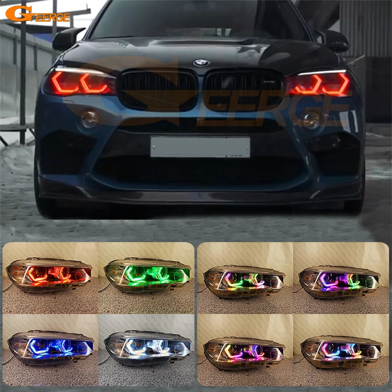 BMW X5 X6 F15 F16 F85 F86 Ultra Bright Crystal Sąvoka M4 Portretų Stilius Dinaminis Kelių Spalvų RGB LED Angel Eyes Halo Žiedai - 0