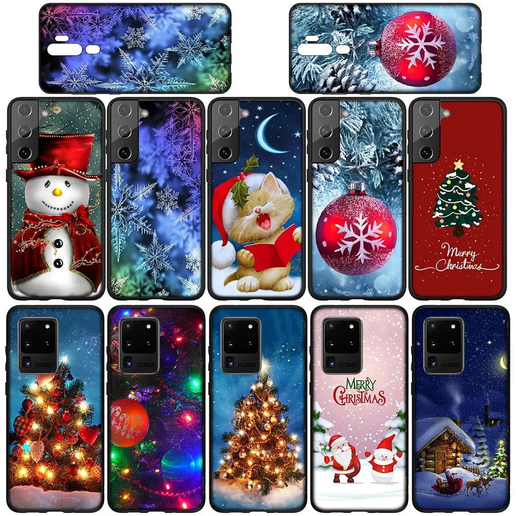 Medžio sniego Linksmų Kalėdų Senį Telefono Dangtelį Samsung Galaxy A10 A20 A22 A30 A31 A32 A50 A51 A52 A53 A72 A33 A73 Minkštas Atveju - 2