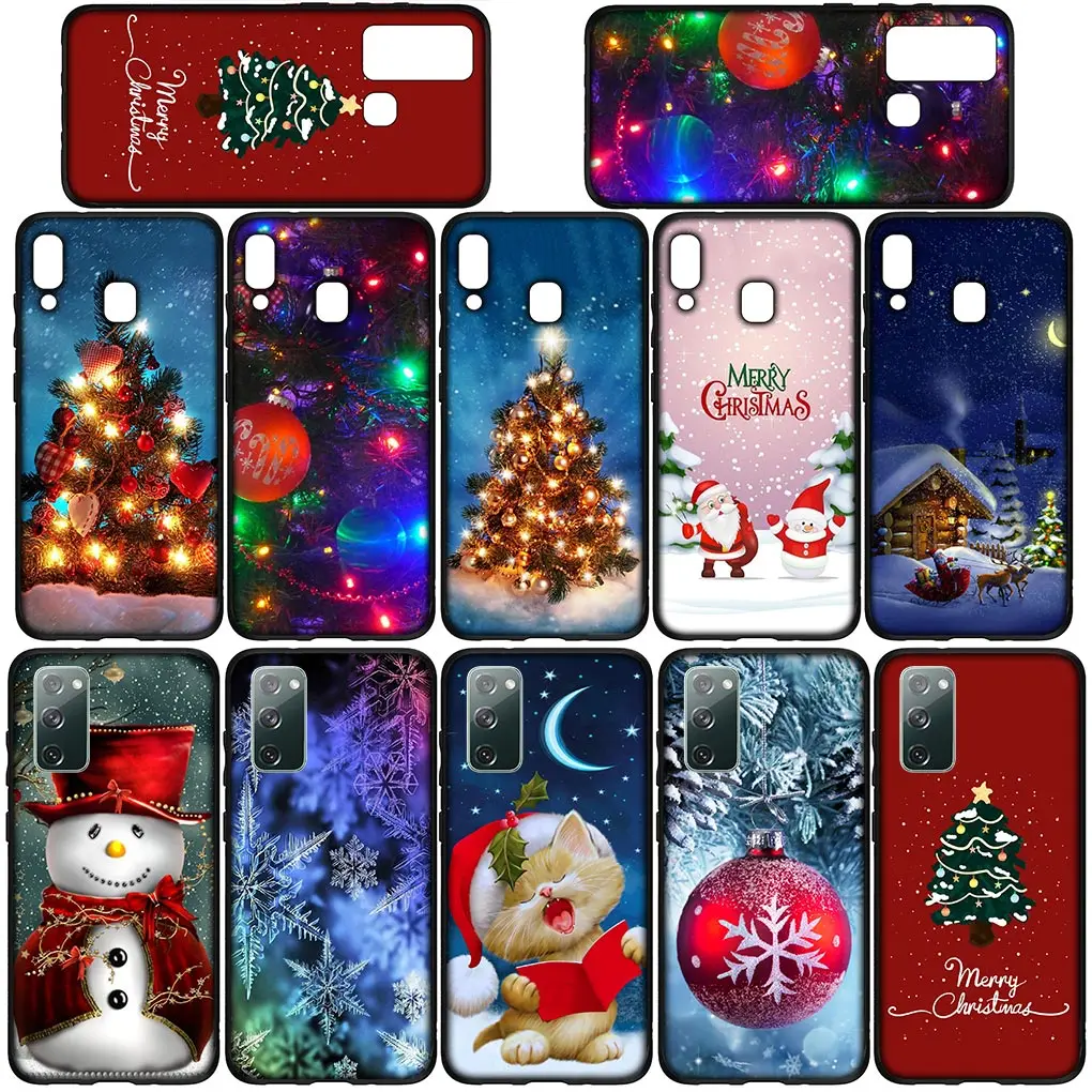 Medžio sniego Linksmų Kalėdų Senį Telefono Dangtelį Samsung Galaxy A10 A20 A22 A30 A31 A32 A50 A51 A52 A53 A72 A33 A73 Minkštas Atveju - 3