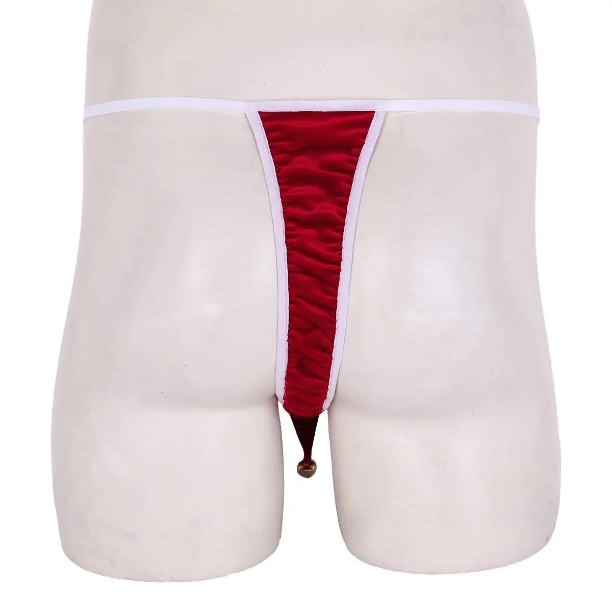 Vyrų Erotinių Santa Hat Dizaino G-String Naujovė Kalėdų Dovana Secret Santa Bikini Kalėdos, Kalėdos Kelia Dėklas Dirželius Aksomo Apatiniai - 4