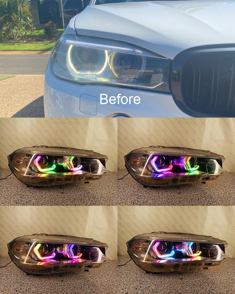 BMW X5 X6 F15 F16 F85 F86 Ultra Bright Crystal Sąvoka M4 Portretų Stilius Dinaminis Kelių Spalvų RGB LED Angel Eyes Halo Žiedai - 5