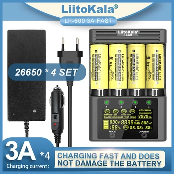 LiitoKala Lii-600 Baterijų Kroviklis Li-ion, 3,7 V NiMH 1.2 V Tinka 18650 26650 21700 26700 AA AAA Lii-51S HG2 NCR18650B