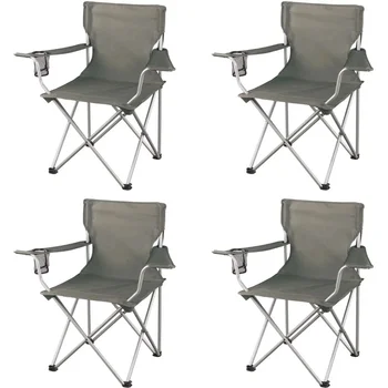 Ozark Takas Classic Folding Stovyklos Kėdės, su Tinklinėmis Puodelio Laikiklis,Komplektas 4, Cm baro kėdės, counter kėdžių aksomas baro taburetės