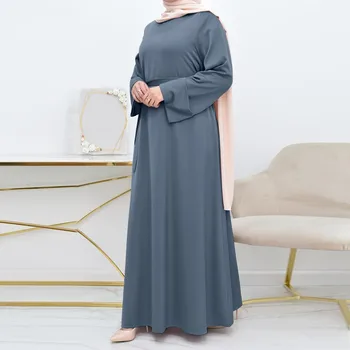 Naujas Musulmonų Vientisos Spalvos Didelių Įvairių Spalvų Drabužius Suknelė Tingus Prarasti Ilgomis Rankovėmis Suknelė