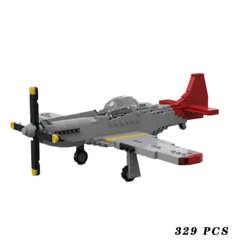 Karinės Įrangos P-51 Mustang Raudonas Uodegos Kovos su Orlaivių SS Kūrimo Bloką Surinkti Modelio Ekranas Žaislai Vaikui Gimtadienio Dovanos