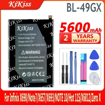 5600mAh KiKissl Baterija BL-49GX BL49GX Už Infinix X690/X657/X693/X6812/7 Pastaba 10/Note7 Note10/Karšto 11S/Zero X Bateria
