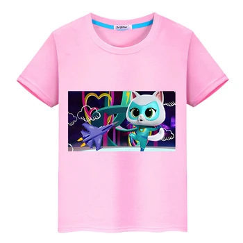 Super Kitties berniukas Trumpas Viršūnes Animacinių filmų pasididžiavimas marškinėlius Spausdinti Anime Tees y2k vieną Vasarą, 100% Medvilnės marškinėliai vaikams drabužiai mergaitėms