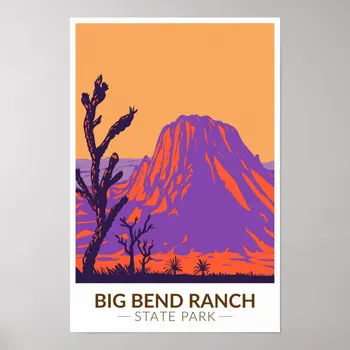 Big Bend Ranch State Park Texas Derliaus Plakatas Plakatas Nuotrauką Sienos Senovinių Namų Dekoro Freskos Šiuolaikinio Meno Apdaila, Be Rėmelio