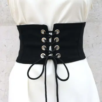 Liekninamasis Kūno Tvarstis Rišti Lankas Korėjos Stiliaus Sijonas Dekoracijos Suknelė Reguliuojamas Cummerbunds Platus Juosmens Diržas Moterų Marškinėliai