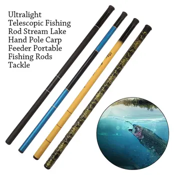 Ultralight Teleskopine Meškere Patvarus Mini Nešiojamieji Žvejybos Reikmenys Kelionės SuperHard Karpis Finansuojančiojo Ežero