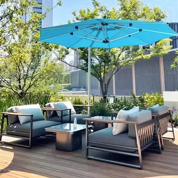 Lauko sofos nerūdijančio plieno Kiemo terasa, villa garden laisvalaikio poveikio lauko Šiaurės baldų derinys