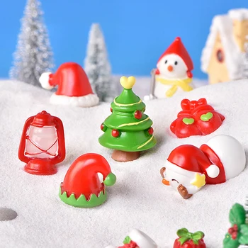 Miniatiūriniai Kalėdų Eglutė Skrybėlę Mielas Sniego Kraštovaizdžio Krištolo Rutulį Apdaila 