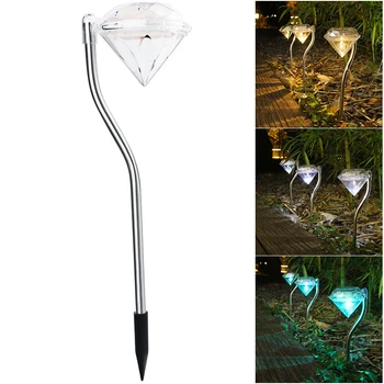 4/8PCS Diamond LED Saulės Sodas, Šviesos, Lauko Vandeniui Saulės Kuolo Lempos Vejos Kraštovaizdžio Lempos Kelią Kiemo Kieme Apdaila