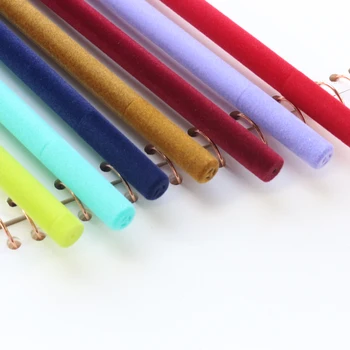 Domikee naujas mielas kūrybos pliušinis medžiaga mokyklos gelio rašikliai raštinės reikmenys,studentų rašymo rašikliu dovana, 7 spalvų,0,5 mm pildymo
