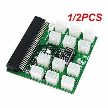 1/2VNT LED Ekranas PCIE 12V 64 Pin 12x 6 Pin Maitinimo Serverio Adapteris Valdybos HP 1200W 750W PSU Server GPU BTC