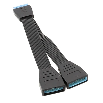 USB 3.0 19Pin/20Pin Splitter Kabelis Plokštės Plėtimosi Kabelis USB3.0 19Pin 1 2 Splitter 15CM