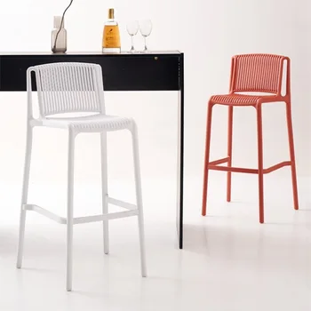 Šiaurės minimalistinio baro kėdės, šviesos prabangūs plastikiniai baro kėdės, didina aukštos kėdės, interneto raudonojo vyno baro kėdės, lauko atgal