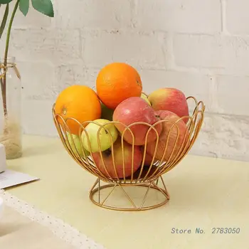 Paprasta Šiuolaikinės Kaustytomis Geležies Vaisių Krepšelis Metalo Vaisių Bako Laikiklis Bananų, Apelsinų Kiaušinių Organizuoti Prekių Užkandžiai Ekrano Dėklą