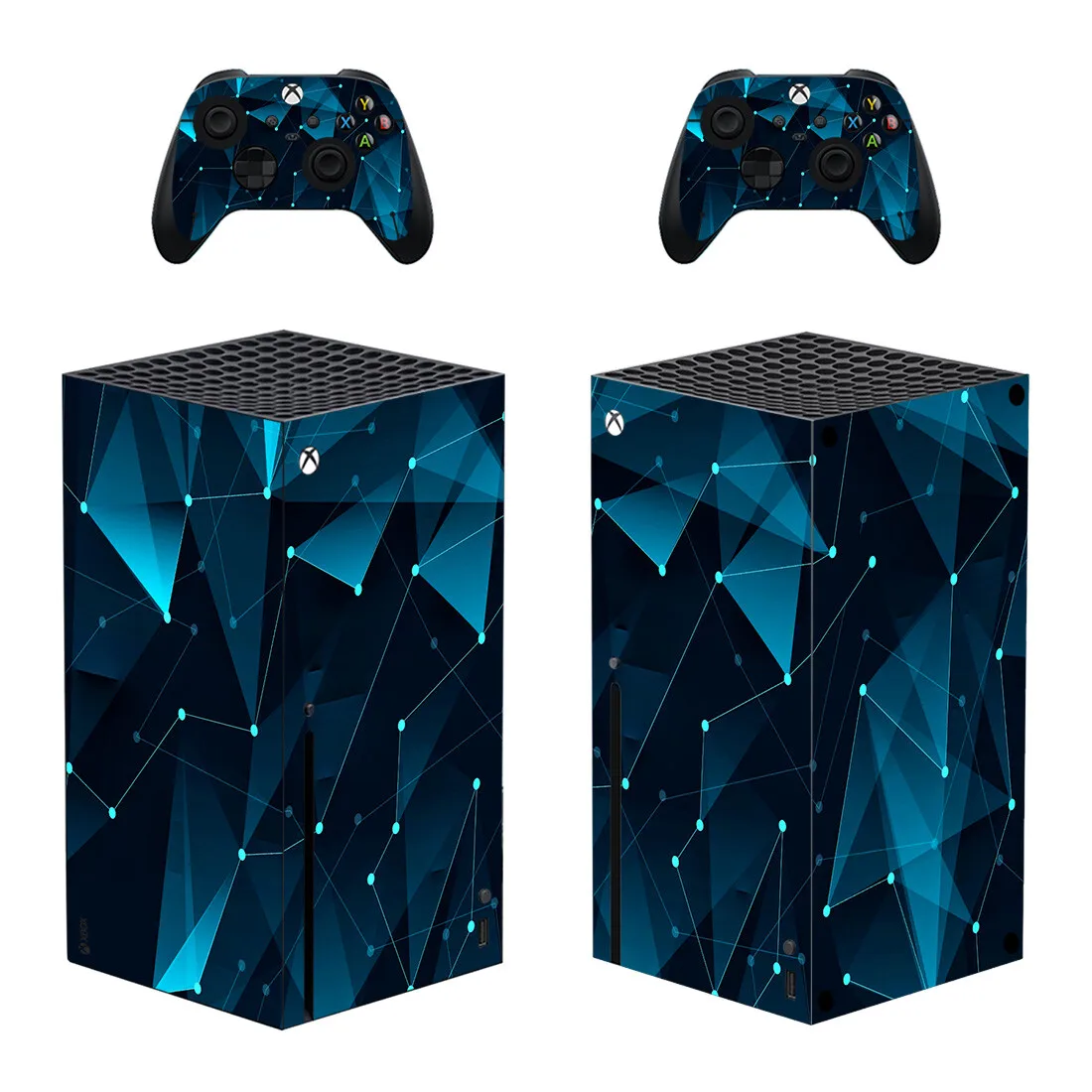 Geometrijos Stiliaus Xbox Serijos X Odos Lipdukas, skirtas Konsolės Ir 2 Kontroleriai Vinilo Decal Apsaugines Odos Stilius 1 - 0