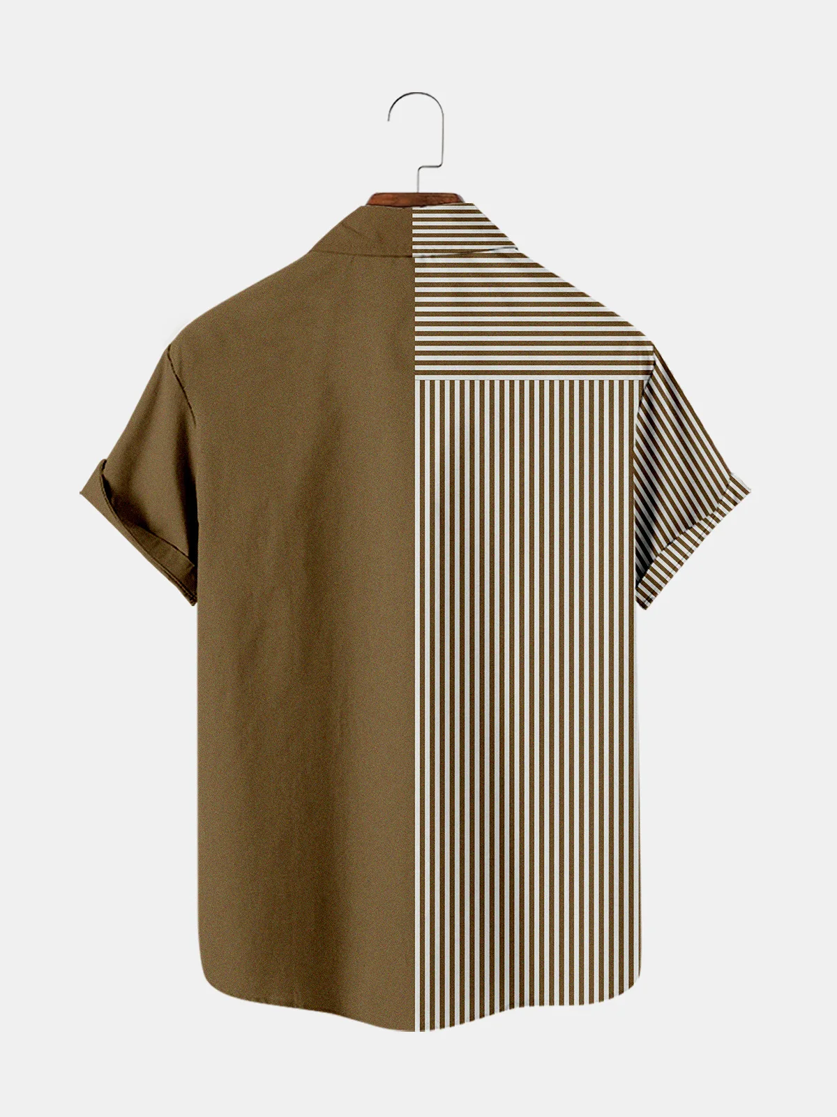 Vyriški marškiniai Y2k hombre dryžuotas raštas trumparankoviai marškinėliai, vyriški gatvės Havajai retro marškinėliai Harajuku vyriški marškiniai 02 - 1