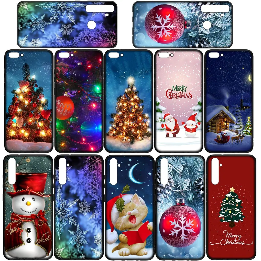 Medžio sniego Linksmų Kalėdų Senį Telefono Dangtelį Samsung Galaxy A10 A20 A22 A30 A31 A32 A50 A51 A52 A53 A72 A33 A73 Minkštas Atveju - 1