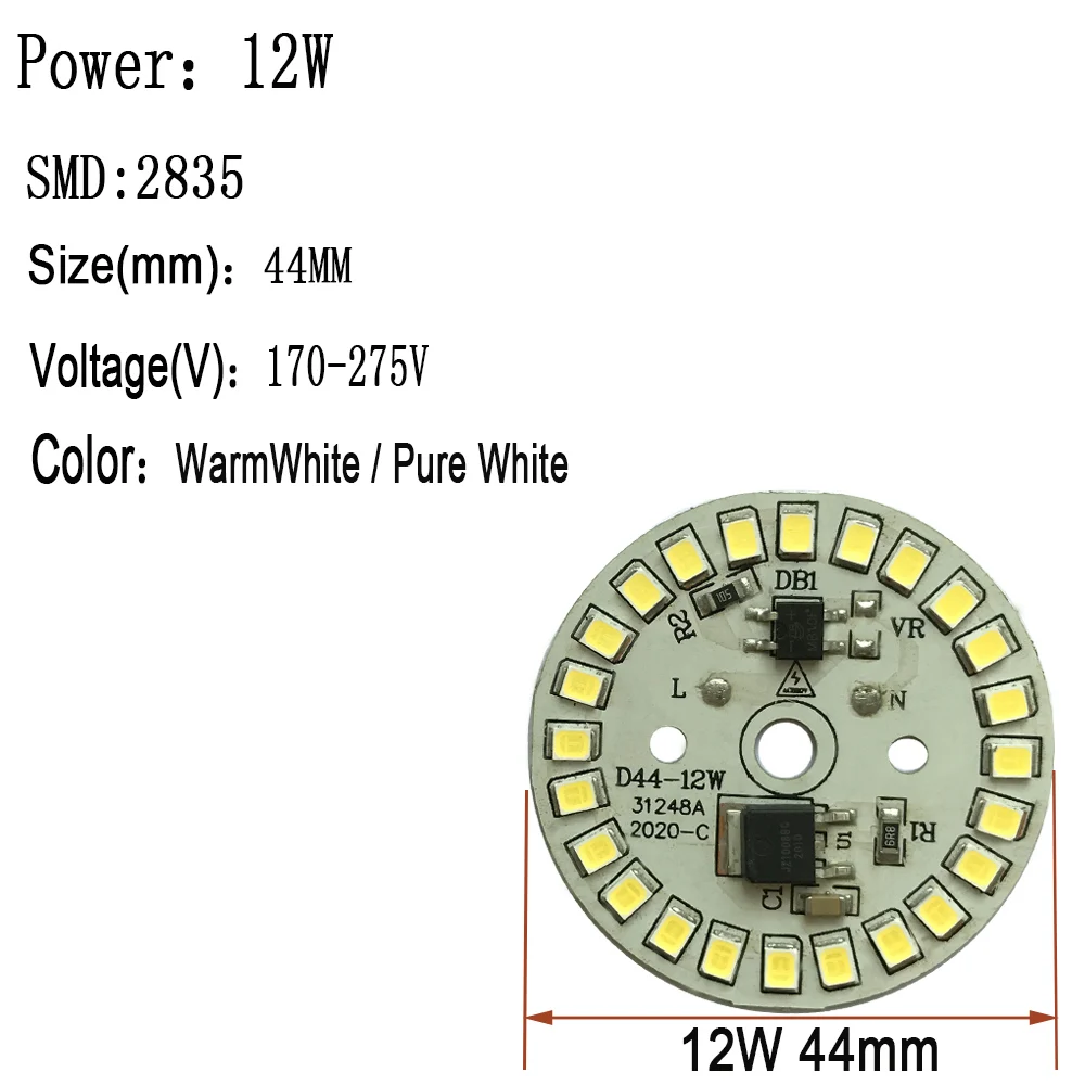 IC Vairuotojo AC 220v PCB Šviesos Šaltinis Integruotas 3w 5w 6w 9w 7w 12w 15w Grynas/Šilta Balta Lempos Chip LED Lemputės Šviesa - 2