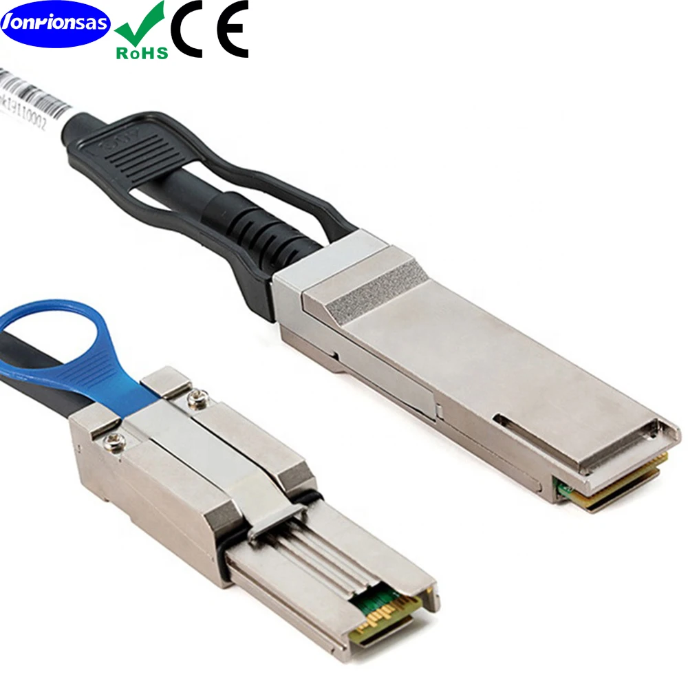 Išorės QSFP (SFF-8436) į MiniSAS HD SFF-8088 DDR Hybrid SAS Cable-1 - 3