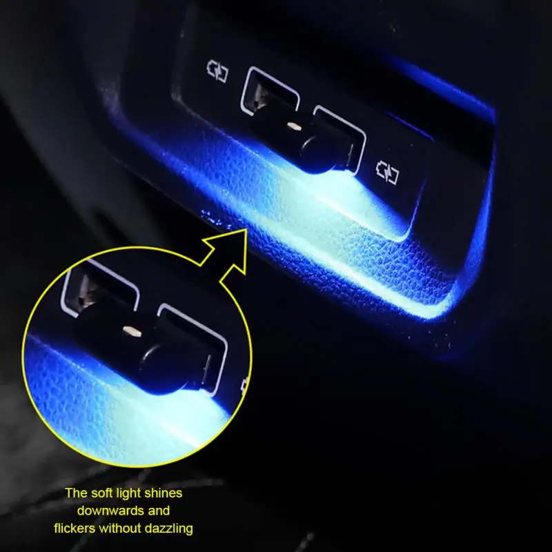 LED Naktį Lengvųjų Automobilių Spalva Atmosfera Lempos Mini USB Patalpų Touch 6Colors Avarinės Šviesos Lempos Kambarį Miegamojo Lovos Šalis - 3